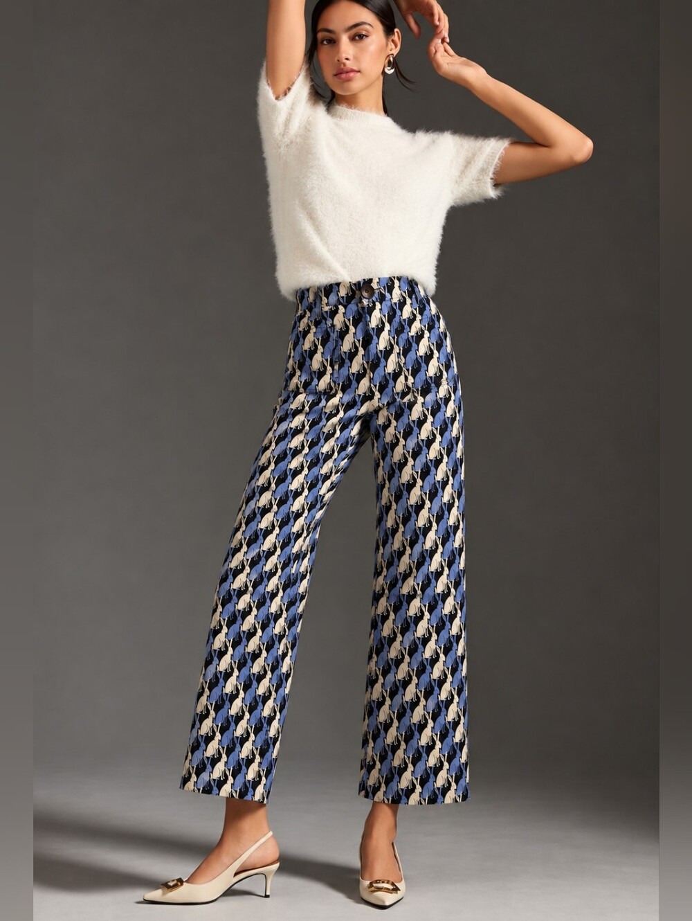Maeve The Colette Wide Leg Novelty Bunny Print Pants 29